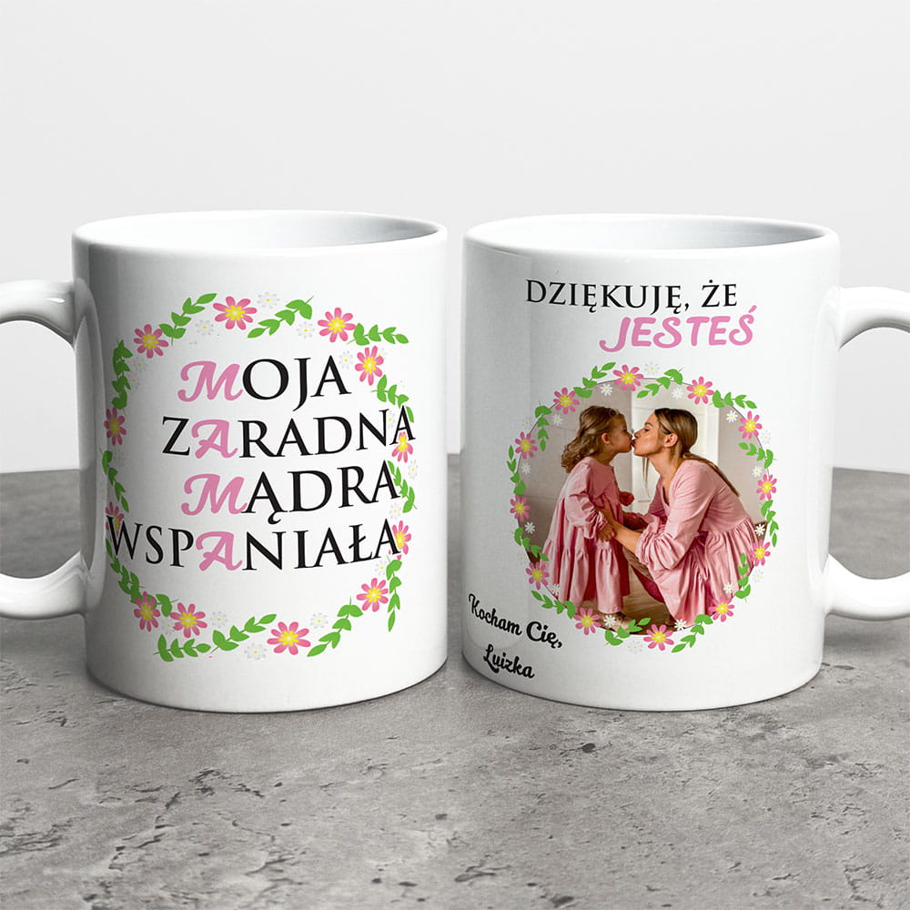 Kubek Na Dzień Mamy Ze Zdjęciem i Imieniem