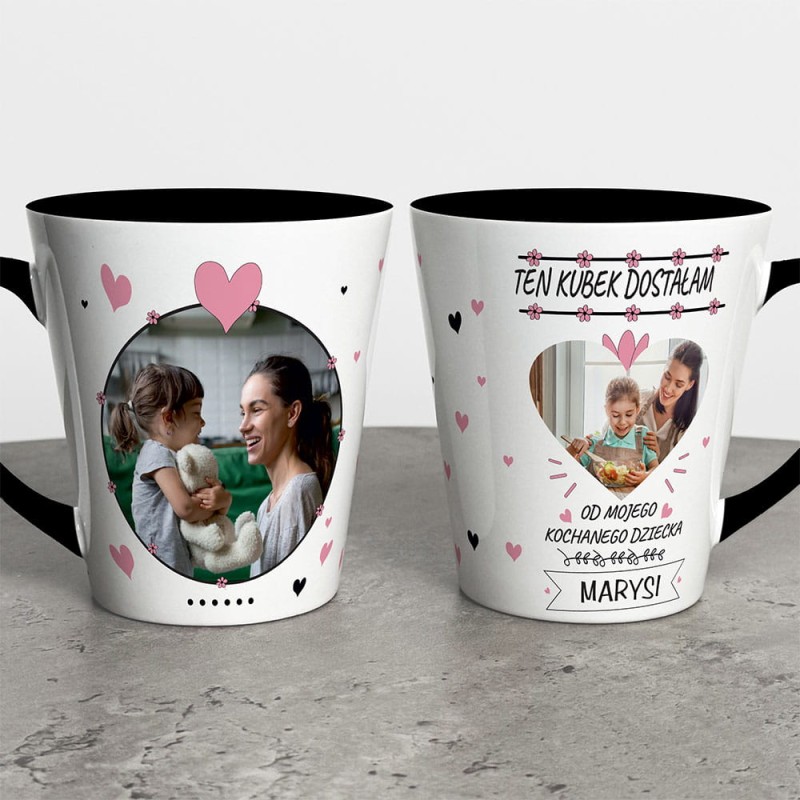 Kubek Latte Na Dzień Mamy Ze Zdjęciem i Imieniem