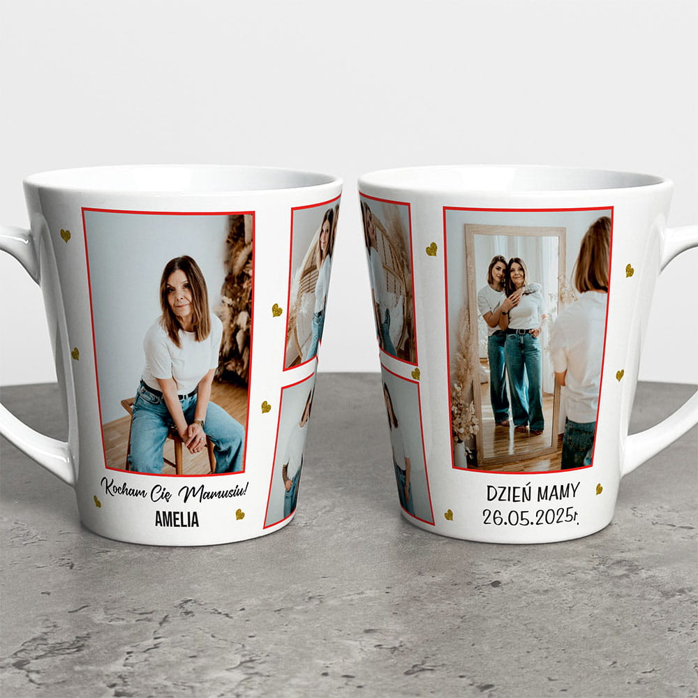 Kubek Latte Na Dzień Mamy Ze Zdjęciem i Imieniem