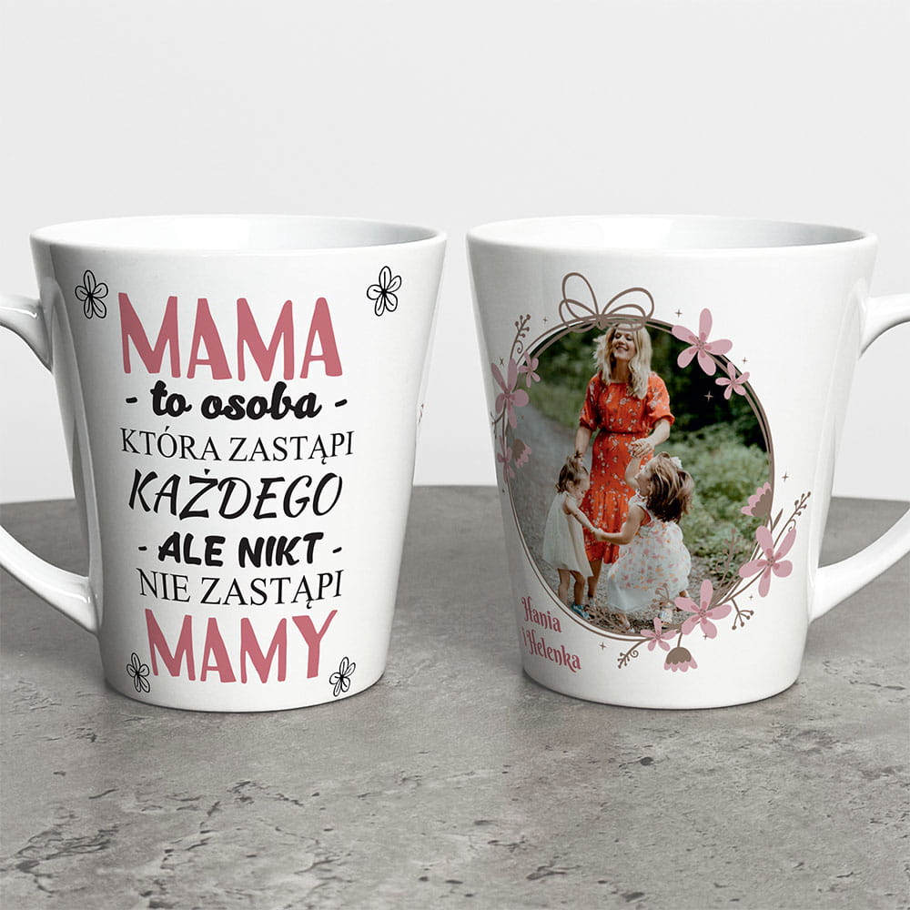 Kubek Latte Na Dzień Mamy Ze Zdjęciem i Imieniem