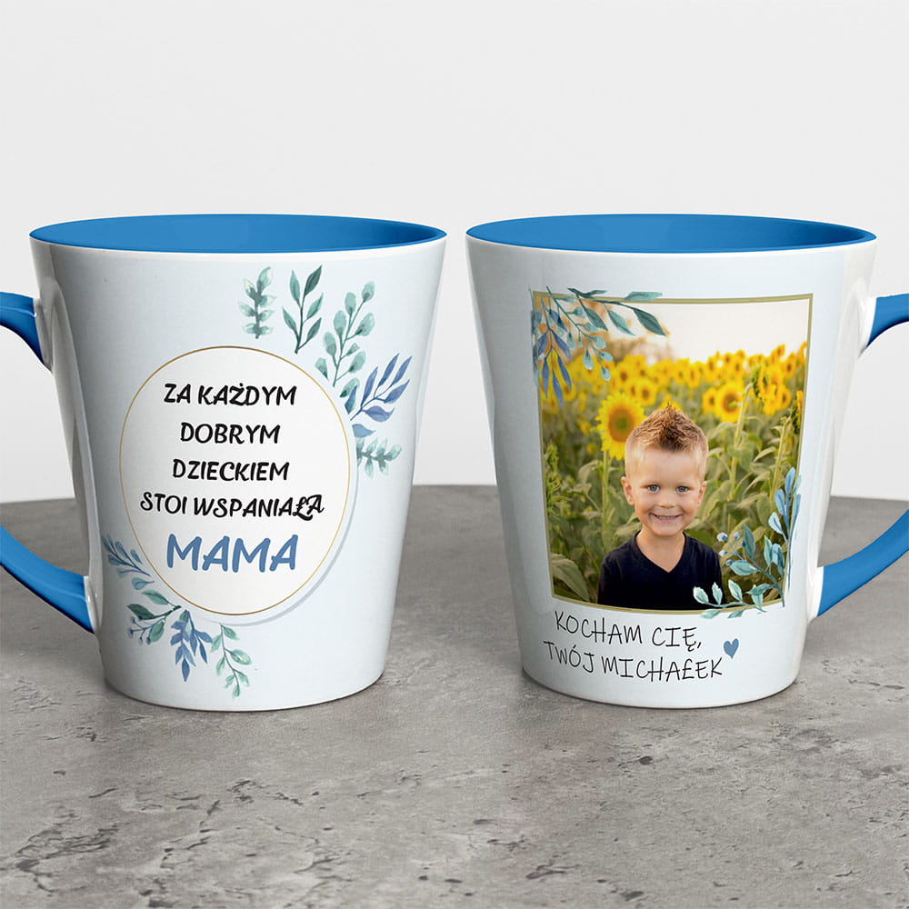 Kubek Latte Na Dzień Mamy Ze Zdjęciem i Imieniem