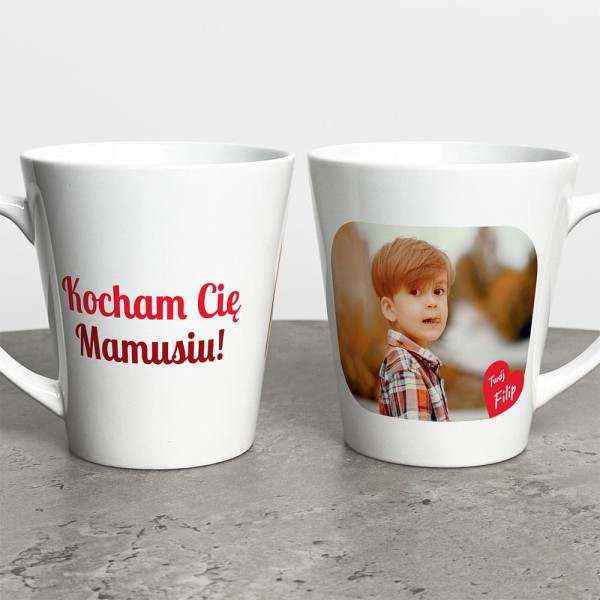 Kubek Latte Na Dzień Mamy Ze Zdjęciem i Imieniem