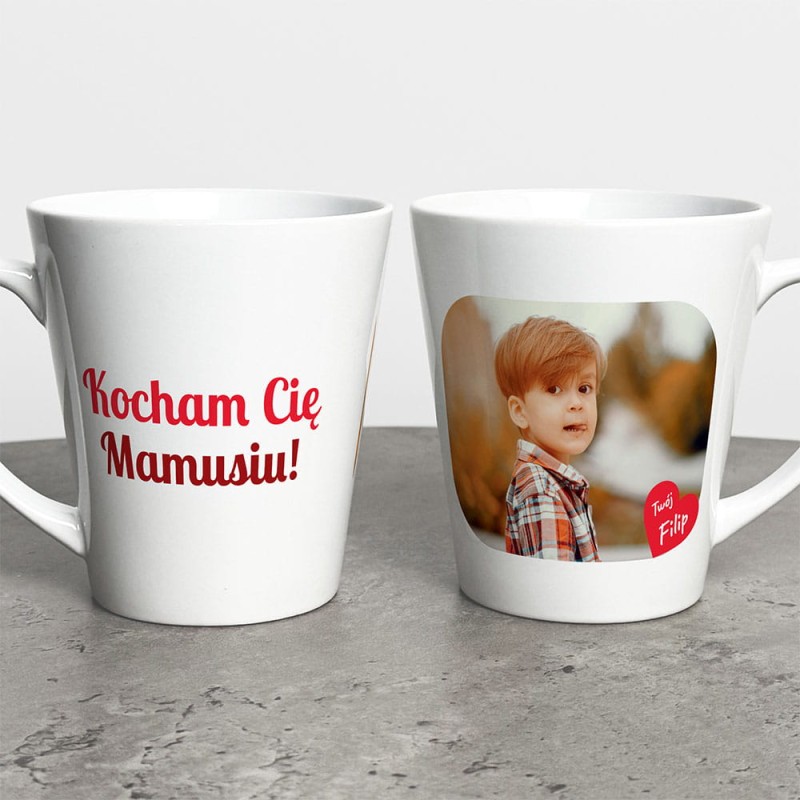 Kubek Latte Na Dzień Mamy Ze Zdjęciem i Imieniem