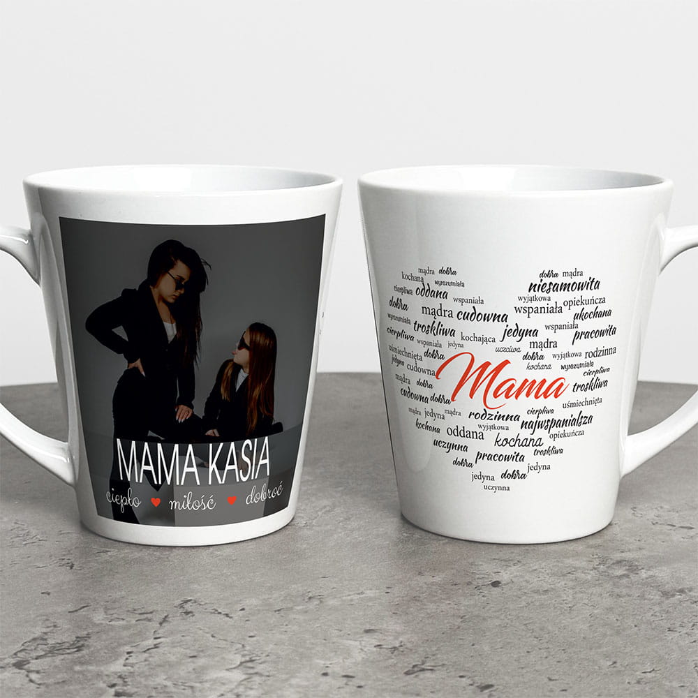 Kubek Latte Na Dzień Mamy Ze Zdjęciem i Imieniem