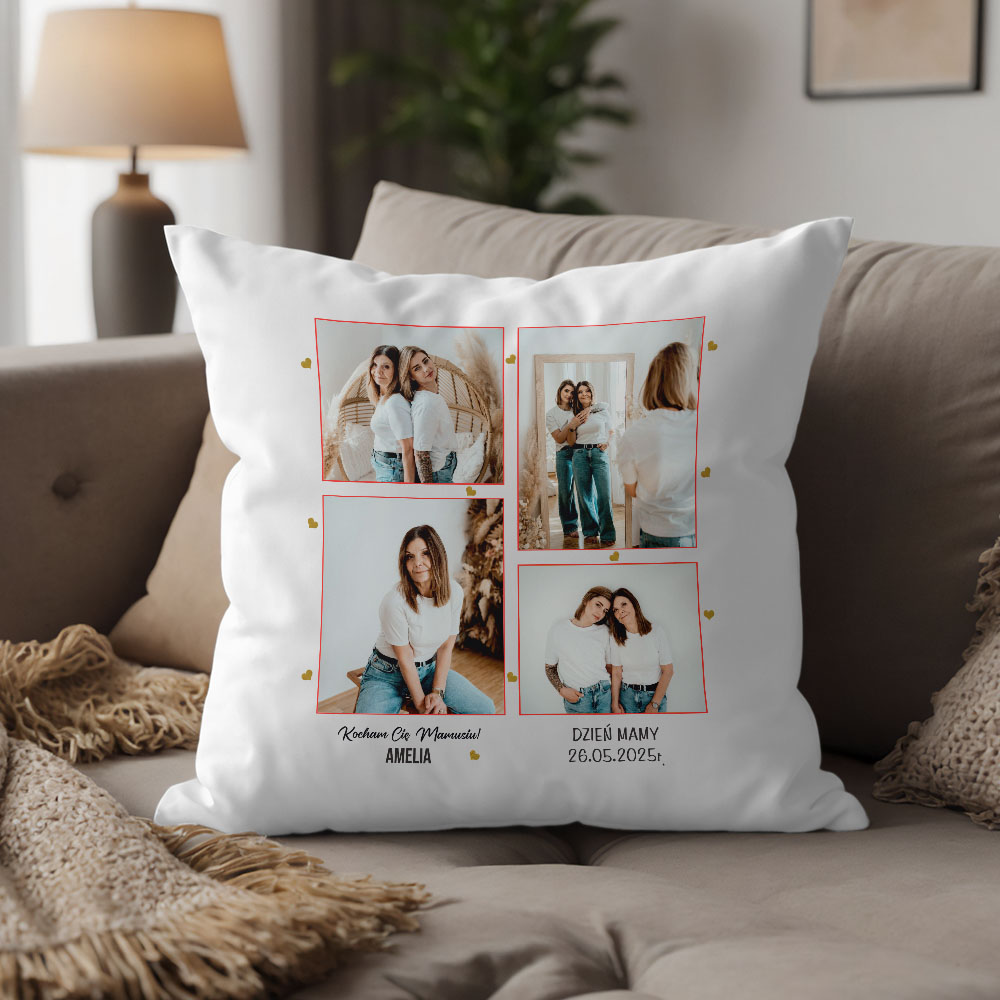 Poduszka Na Dzień Mamy Ze Zdjęciem i Imieniem