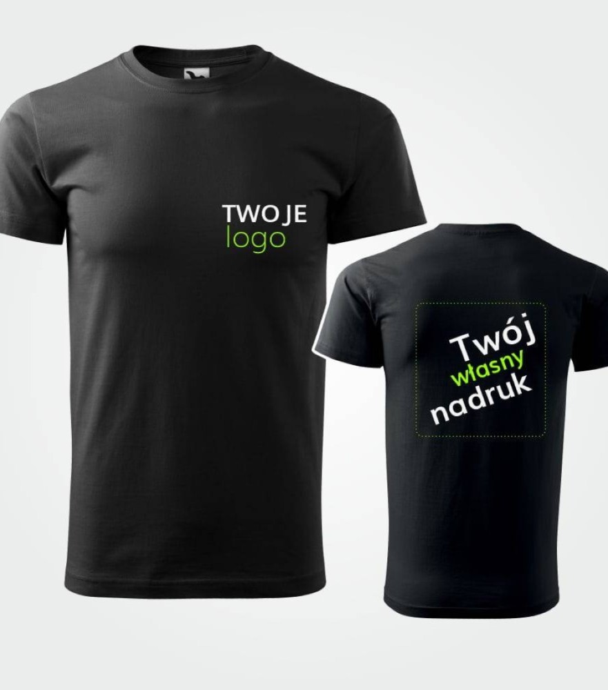 Koszulka Męska T-shirt z Własnym Nadrukiem 160g - Basic