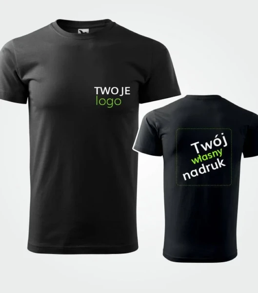Koszulka Męska T-shirt z Własnym Nadrukiem 160g - Basic