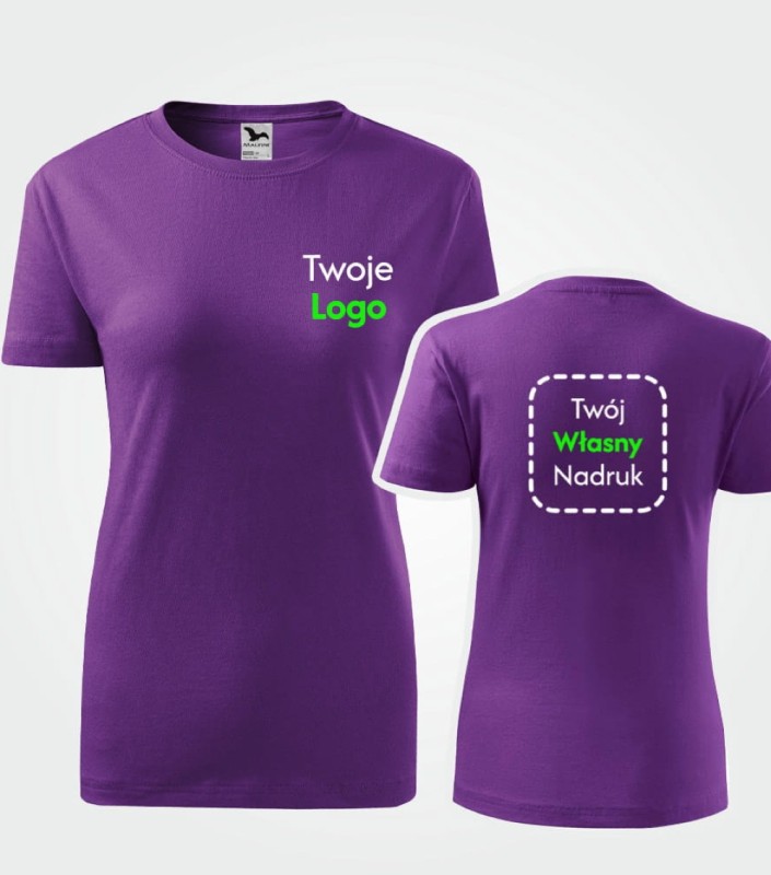 Koszulka Damska T-shirt  Classic New Z Własnym Nadrukiem