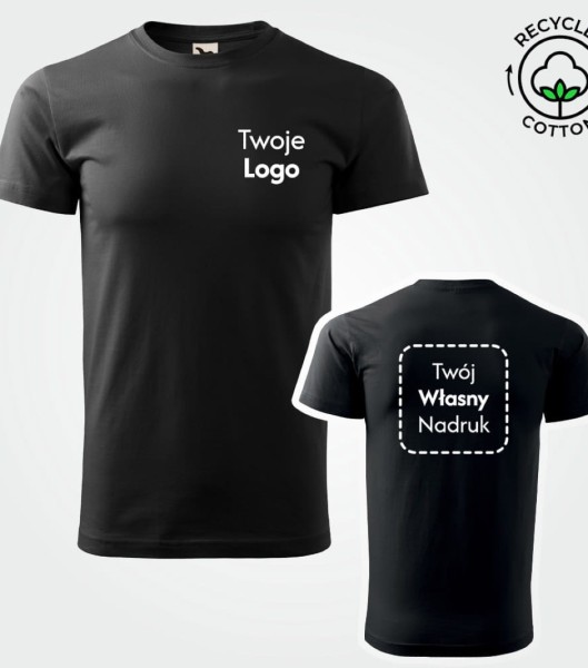 Koszulka Męska Basic Recycled Z Własnym Nadrukiem