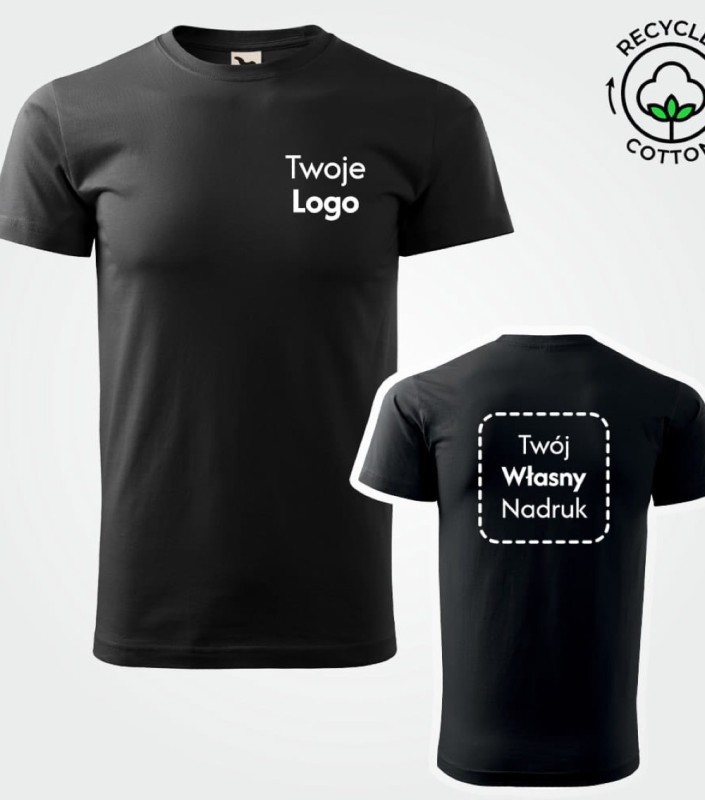 Koszulka Męska Basic Recycled Z Własnym Nadrukiem