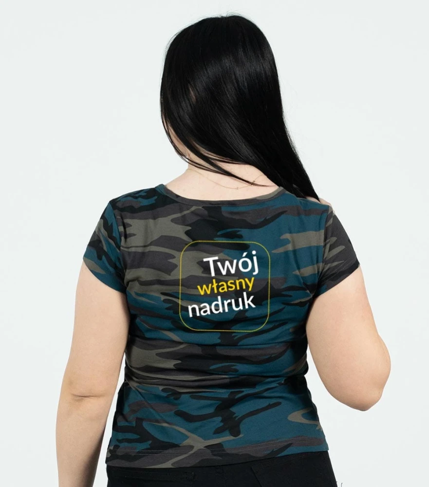 Koszulka Damska T-shirt Camo Pure Z Własnym Nadrukiem