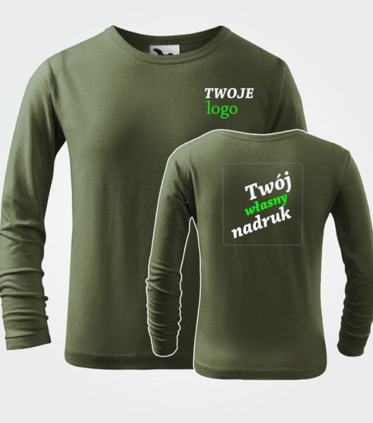 Koszulka Dziecięca Długi Rękaw z Własnym Nadrukiem