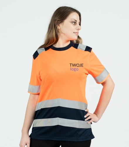 Koszulka Unisex T-shirt Odblaskowa z Własnym Nadrukiem 180g - High Vis Bicolor