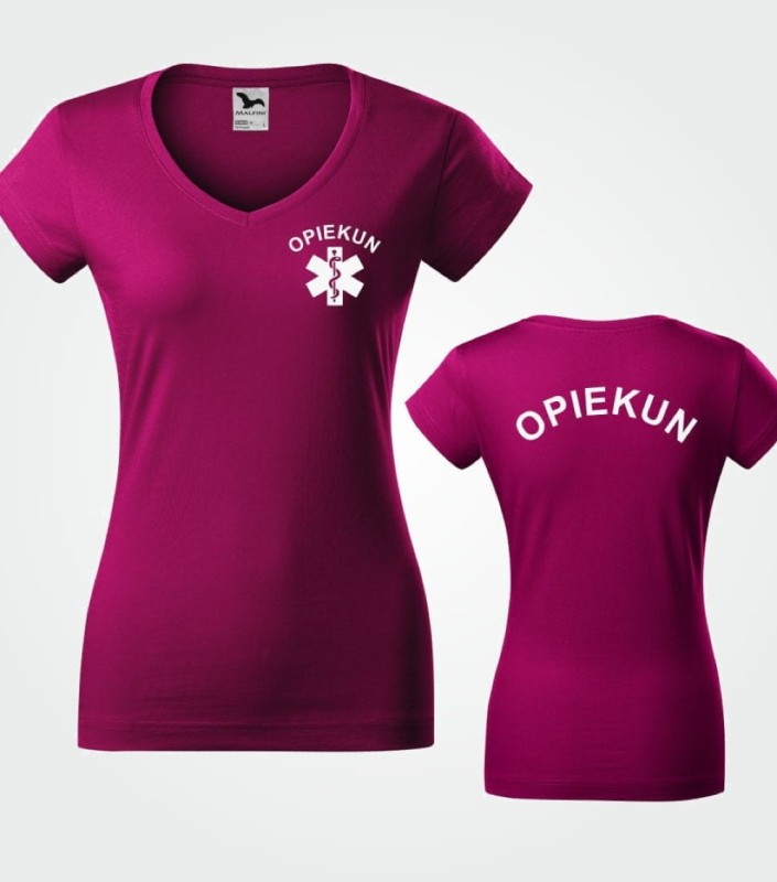 Koszulka Damska Medyczna V-NECK Opiekun