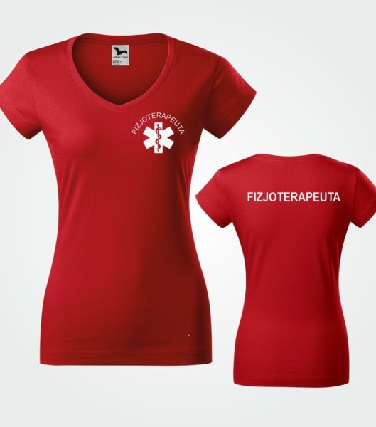Koszulka Damska Medyczna V-NECK Fizjoterapeuta