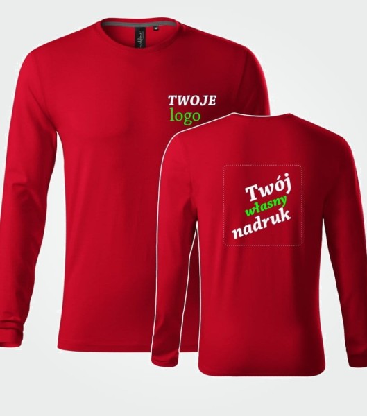 Koszulka Męska Długi Rękaw Brave Z Własnym Nadrukiem