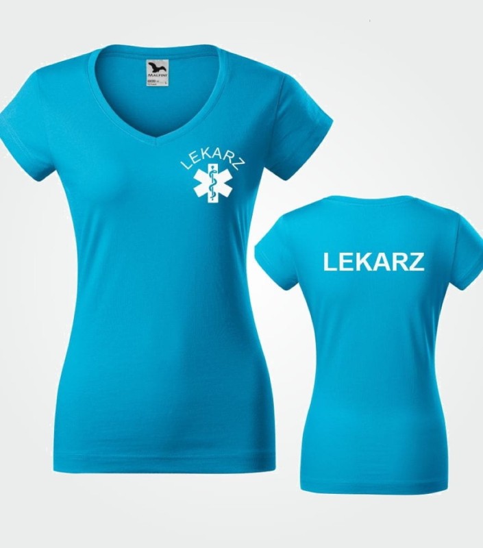 Koszulka Damska Medyczna V-NECK Lekarz