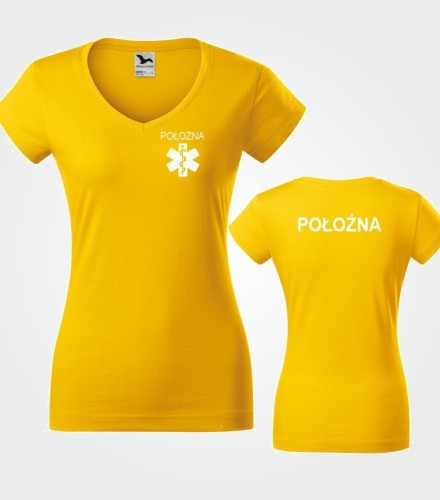 Koszulka V-neck Damska Położna 180g - Fit V-neck
