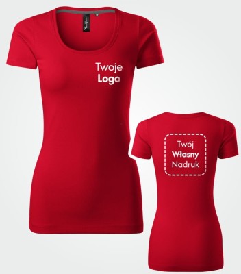 Koszulka Damska T-shirt z Własnym Nadrukiem 180g - Action