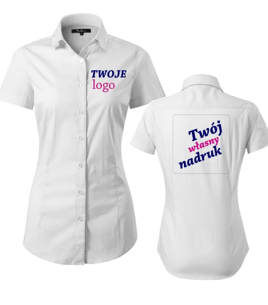 Koszula Damska Krótki Rękaw Flash z Twoim Nadrukiem