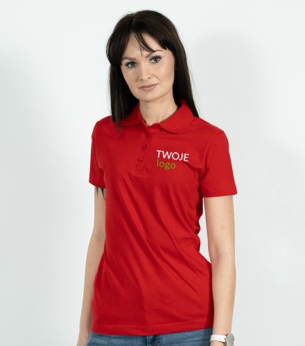 Koszulka Damska Polo z Własnym Nadrukiem 180g - Single J.