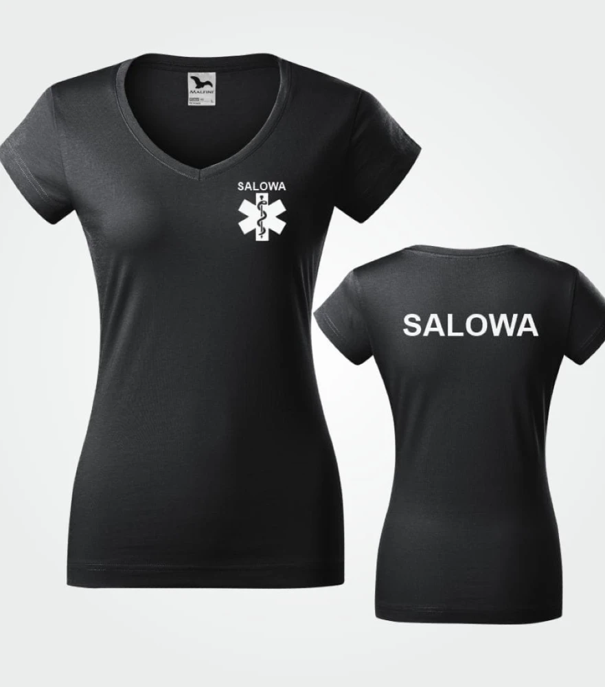 Koszulka V-neck Damska Salowa 180g - Fit V-neck