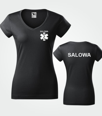 Koszulka V-neck Damska Salowa 180g - Fit V-neck