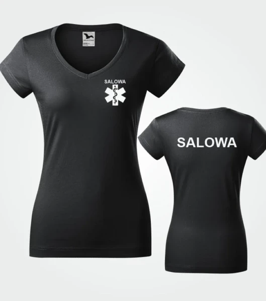Koszulka V-neck Damska Salowa 180g - Fit V-neck
