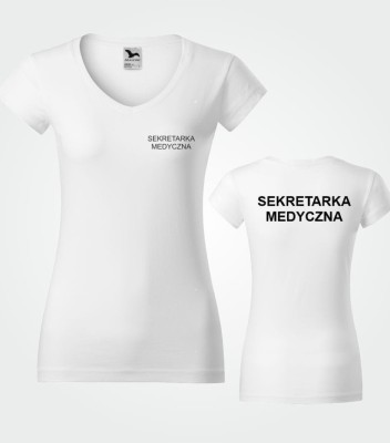 Koszulka V-neck Sekretarka Medyczna 180g - Fit V-neck