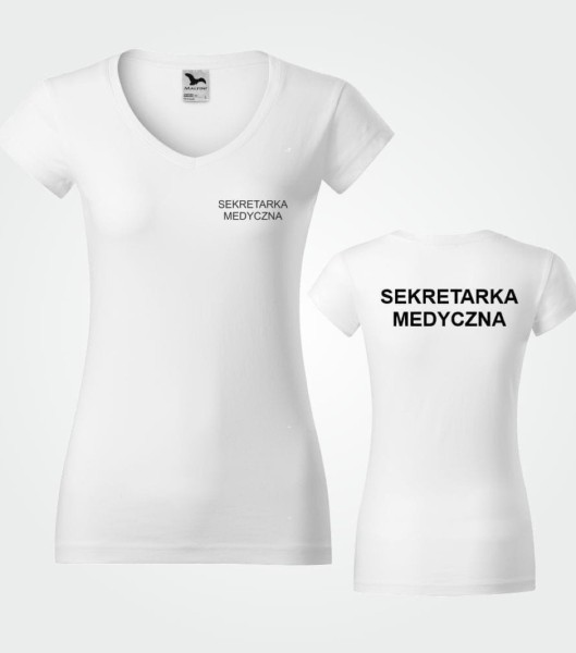 Koszulka Damska V-NECK Sekretarka Medyczna