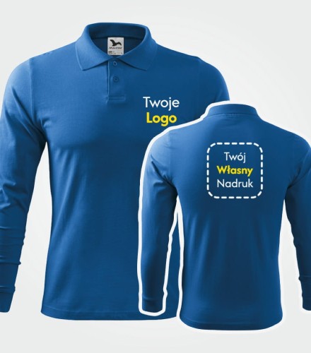 Koszulka Męska Polo z Własnym Nadrukiem 180g – Single J. LS