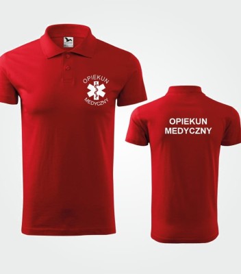 Koszulka Polo Męska Opiekun Medyczny 180g - Single J.