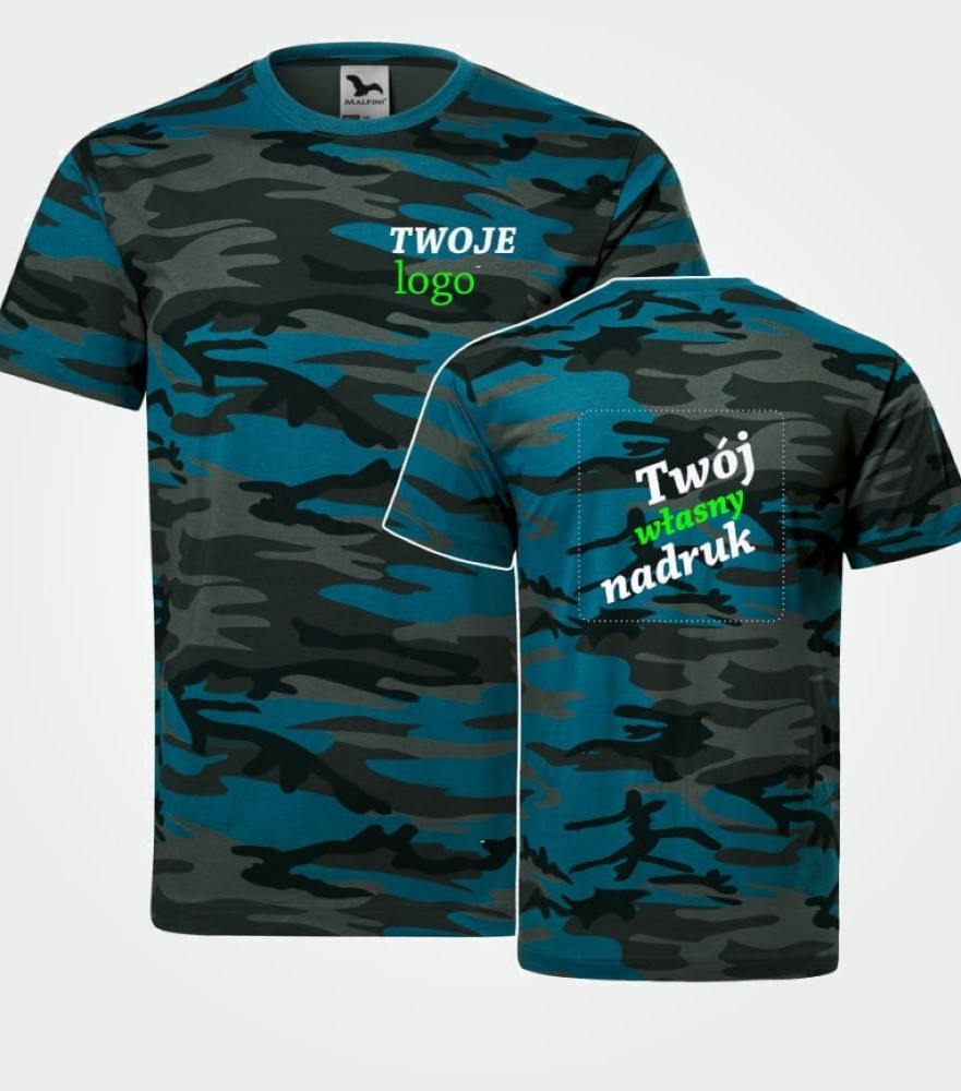 Koszulka Męska T-shirt Camouflage Z Własnym Nadrukiem