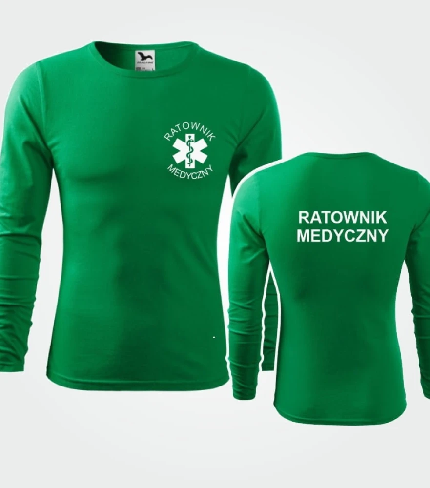 Koszulka Męska Medyczna Długi Rękaw Ratownik Medyczny