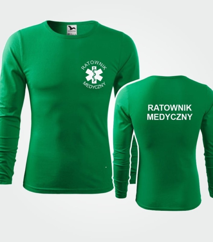 Koszulka Męska Medyczna Długi Rękaw Ratownik Medyczny