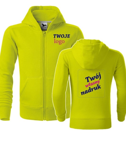Bluza Dziecięca Trendy Zipper Własnym Nadrukiem