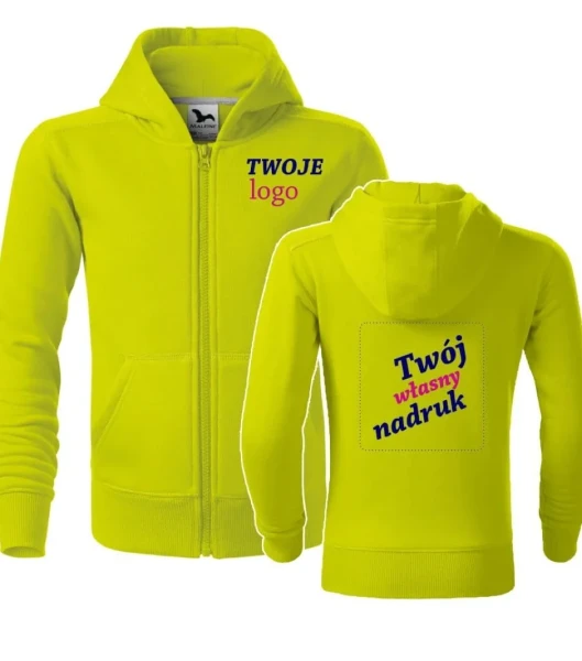 Bluza Dziecięca Trendy Zipper Własnym Nadrukiem