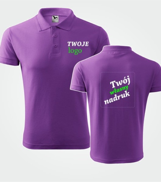 Koszulka Męska Polo Pique Z Własnym Nadrukiem