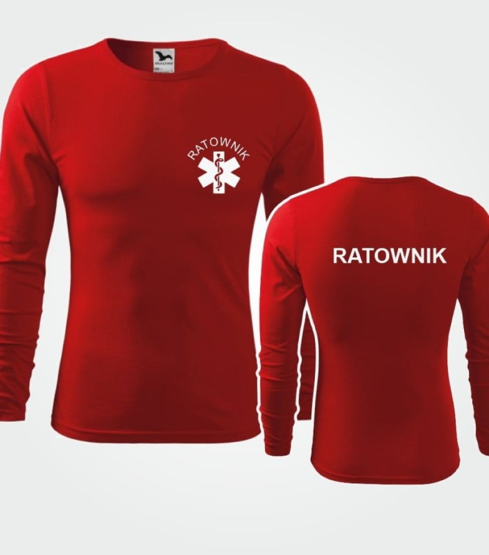 Koszulka Męska Medyczna Długi Rękaw Ratownik