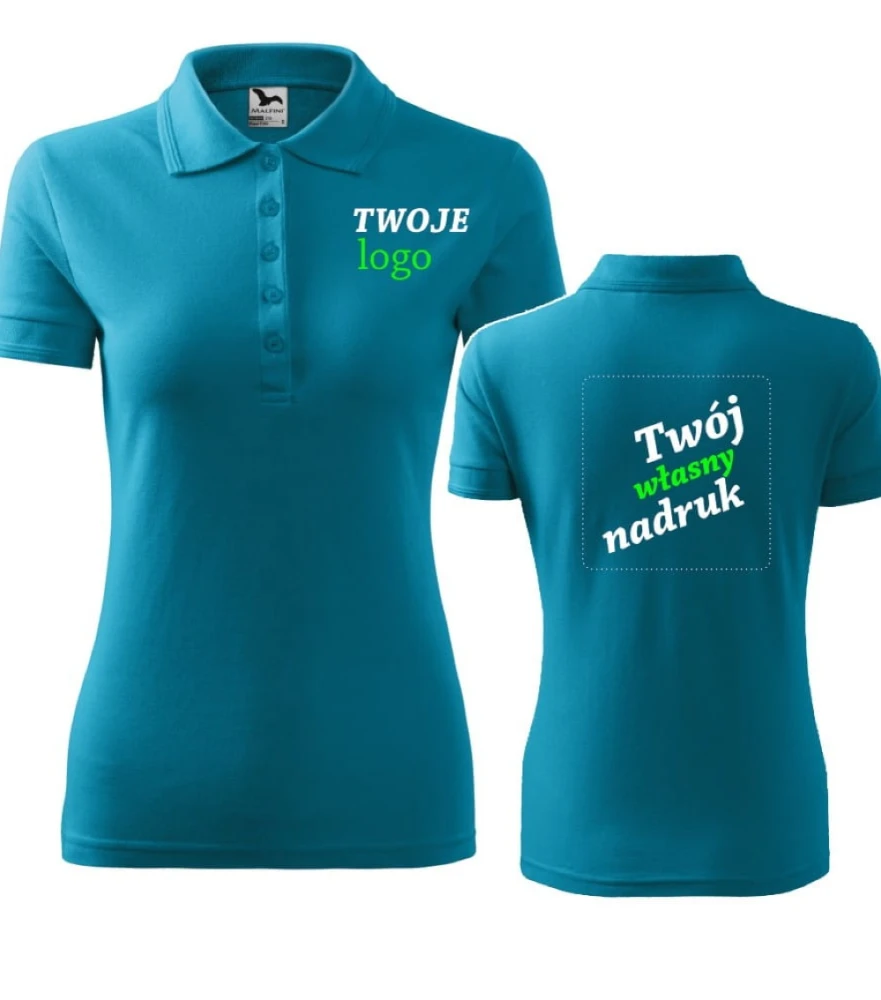 Koszulka Damska Polo Pique Z Własnym Nadrukiem
