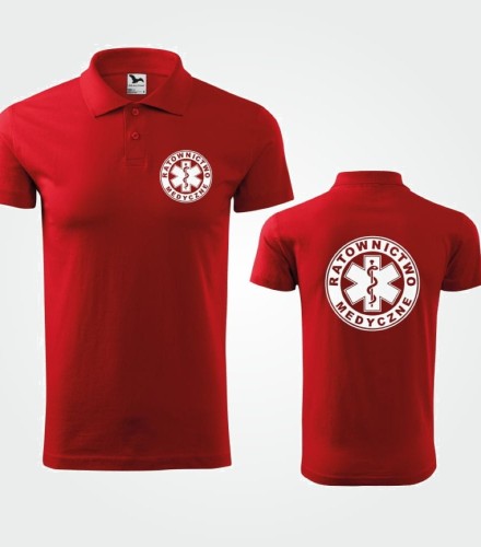 Koszulka Polo Męska Ratownictwo Medyczne 180g - Single J.