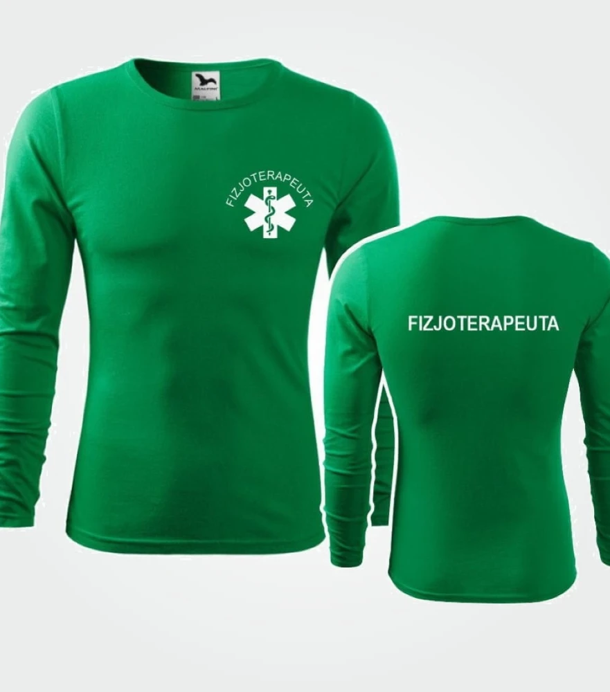Koszulka Męska Medyczna Długi Rękaw Fizjoterapeuta