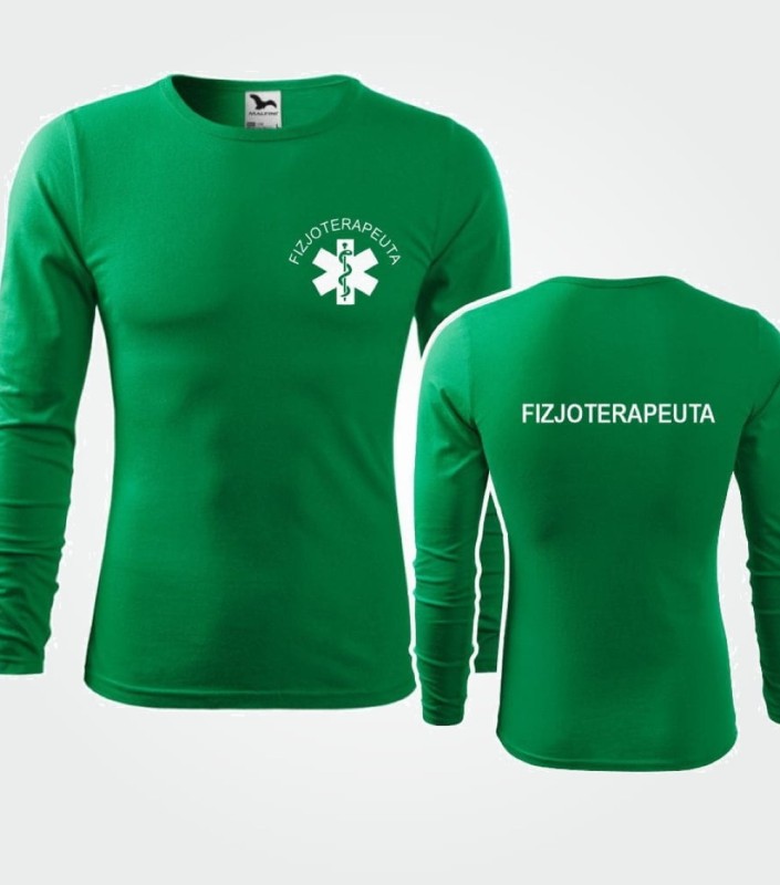 Koszulka Męska Medyczna Długi Rękaw Fizjoterapeuta