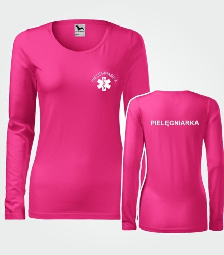 Koszulka Długi Rękaw Damska Pielęgniarka 180g - Slim