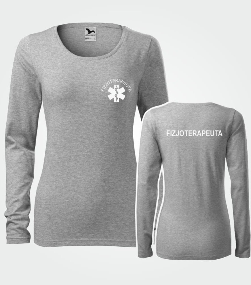 Koszulka Damska Medyczna Długi Rękaw Fizjoterapeuta