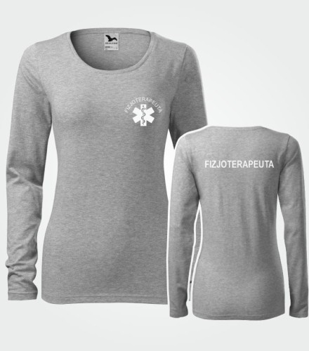 Koszulka Długi Rękaw Damska Fizjoterapeuta 180g - Slim