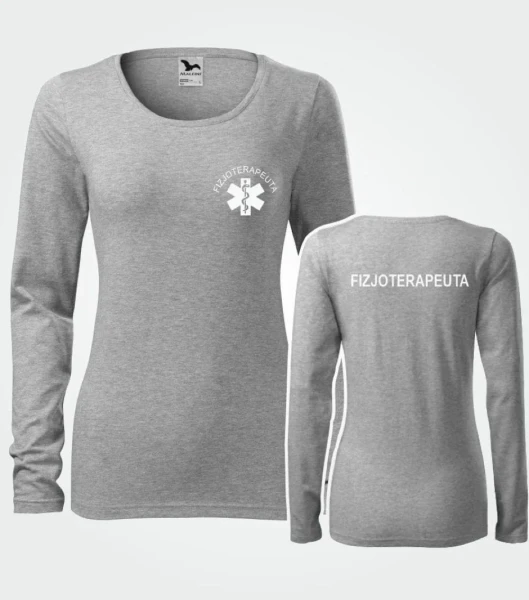 Koszulka Długi Rękaw Damska Fizjoterapeuta 180g - Slim