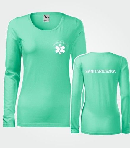 Koszulka Długi Rękaw Damska Sanitariuszka 180g - Slim 