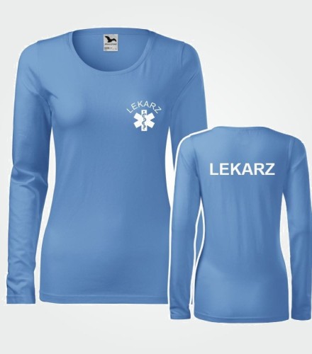 Koszulka Długi Rękaw Damska Lekarz 180g - Slim