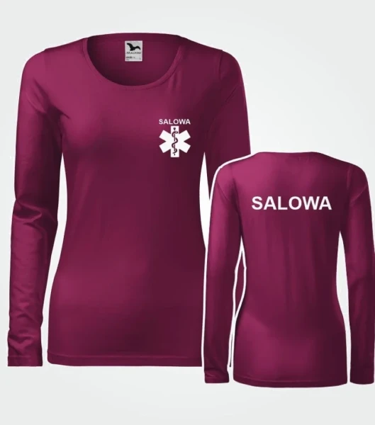 Koszulka Długi Rękaw Damska Salowa 180g - Slim